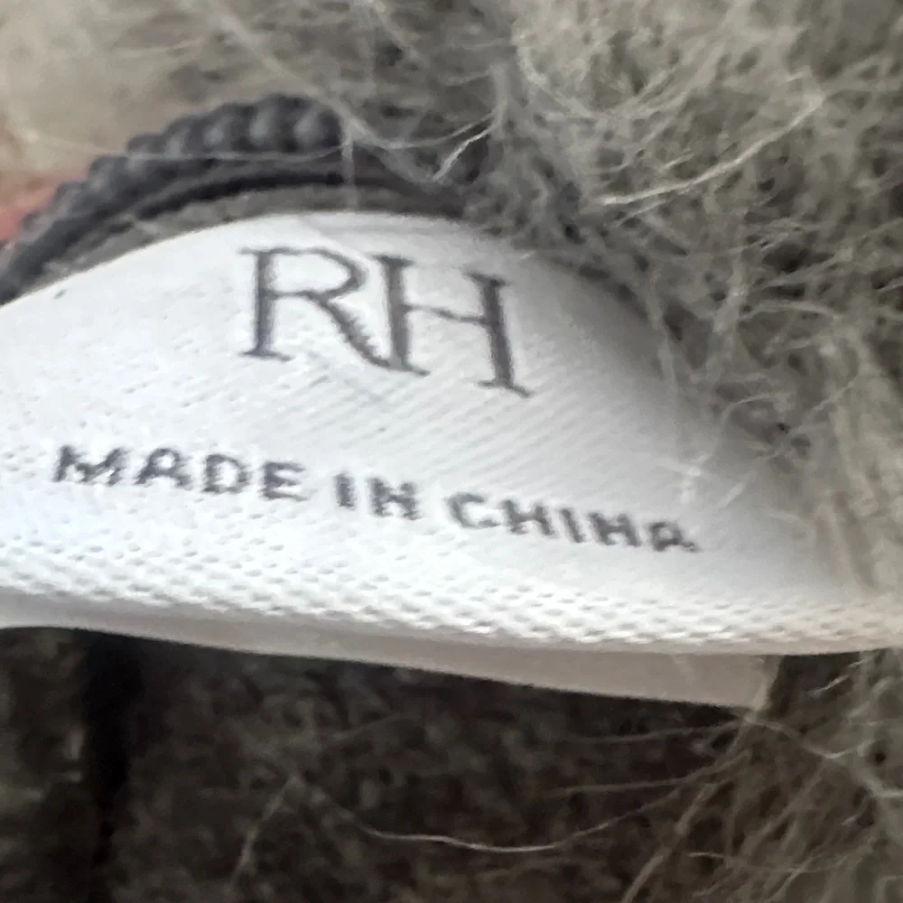 Restoration Hardware Faux Fur Square Throw Pillow - Gray